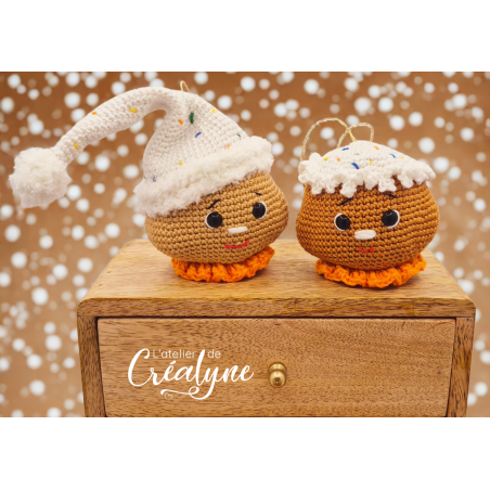 tête de bonhomme de pain d'épice au crochet